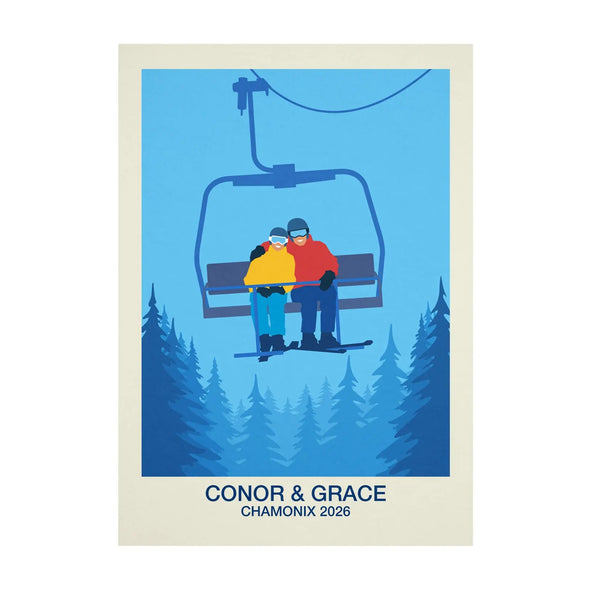 Personalised Ski Lovers Poster - Ski Poster & Art Prints - Shop Online | Steve Ash Illustration