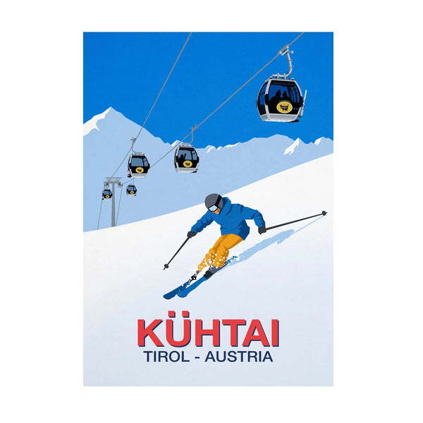Kuhtai ski resort poster - Ski Poster & Art Prints - Shop Online | Steve Ash Illustration