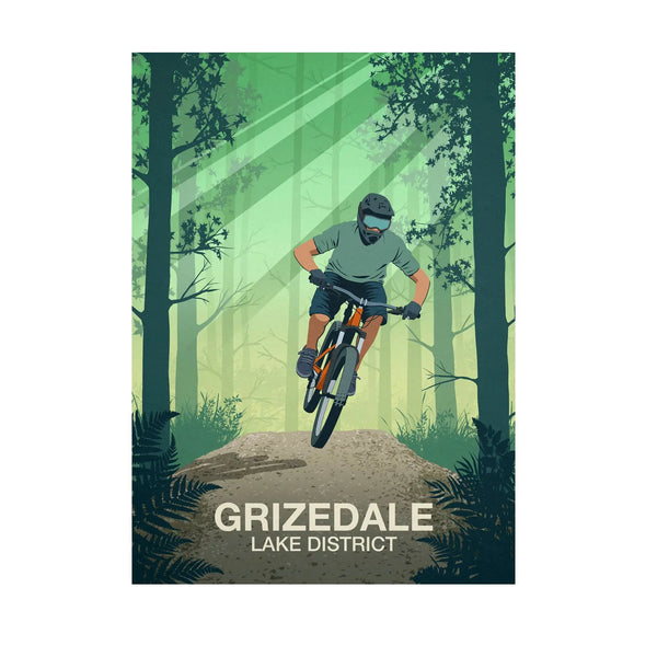Grizedale Mountain Bike Poster - Ski Poster & Art Prints - Shop Online | Steve Ash Illustration