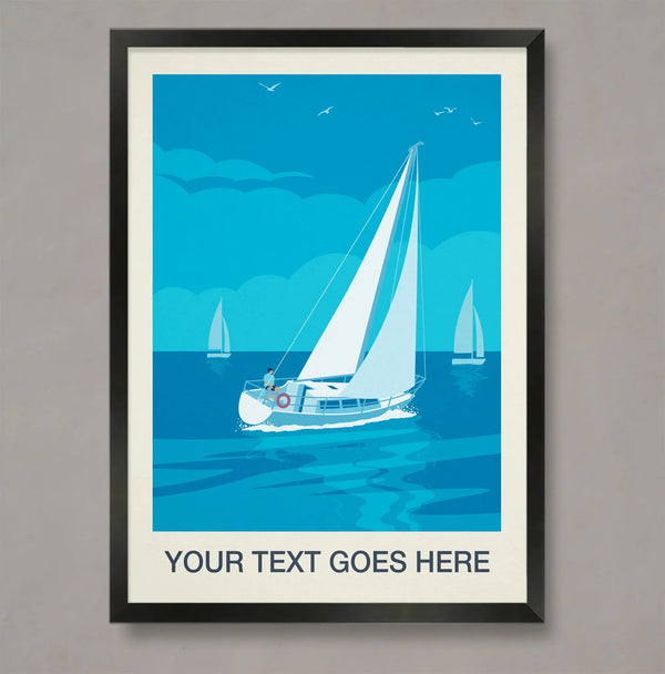 Personalised Sailing Print Steve Ash illustration