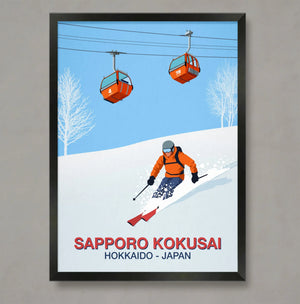 Sapporo Kokusai Ski Poster Steve Ash illustration