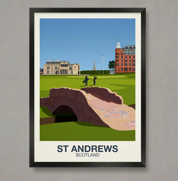 St Andrews Golf Poster Steve Ash illustration
