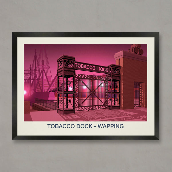 Tobacco Dock London Venue Poster | Iconic Nightclub & Music Print Steve Ash illustration