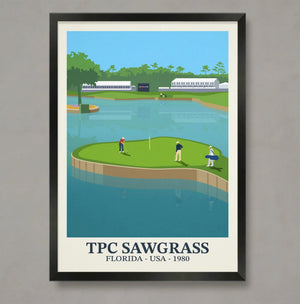TPC Sawgrass Golf Poster Steve Ash illustration