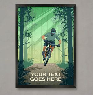 Personalised Mountain Biking Poster - Ski Poster & Art Prints - Shop Online | Steve Ash Illustration