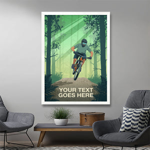 Personalised Mountain Biking Poster - Ski Poster & Art Prints - Shop Online | Steve Ash Illustration