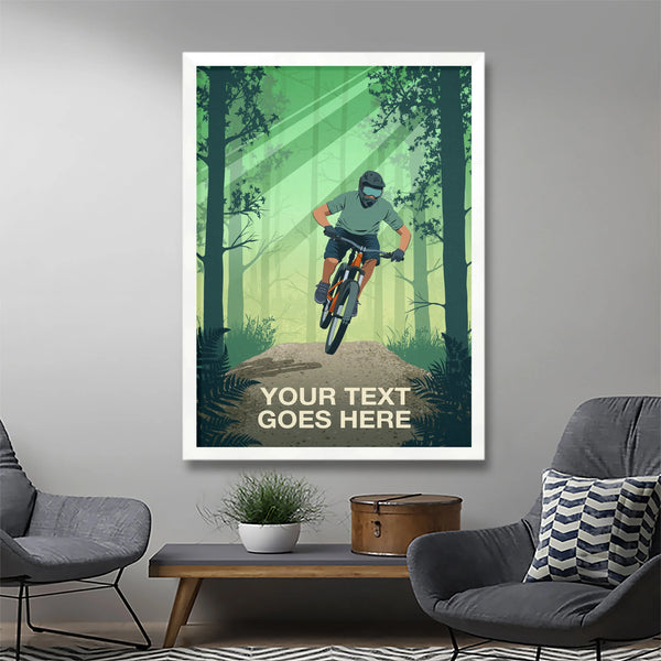 Personalised Mountain Biking Poster - Ski Poster & Art Prints - Shop Online | Steve Ash Illustration