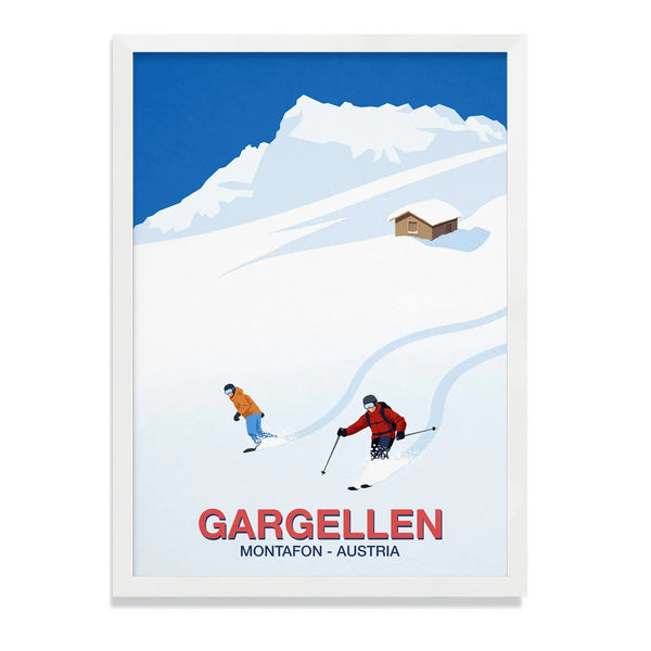 Gargellan Ski Resort Poster Steve Ash illustration