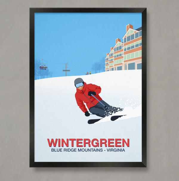 Wintergreen Ski Poster - Ski Poster & Art Prints - Shop Online | Steve Ash Illustration