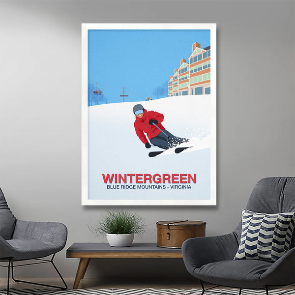 Wintergreen Ski Poster - Ski Poster & Art Prints - Shop Online | Steve Ash Illustration