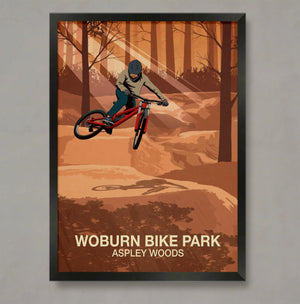 Woburn Bike Park Poster - Ski Poster & Art Prints - Shop Online | Steve Ash Illustration