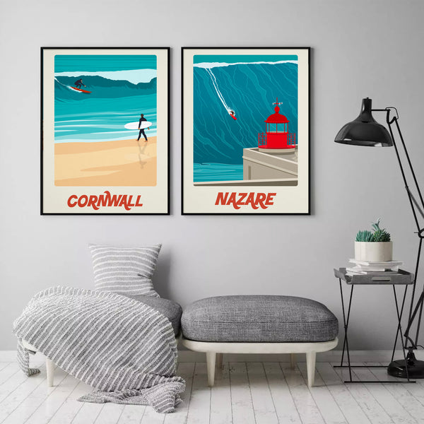 Ensemble de 2 impressions de surf, choisissez n'importe quel 2 affiches de la section des affiches de surf dans ma boutique.