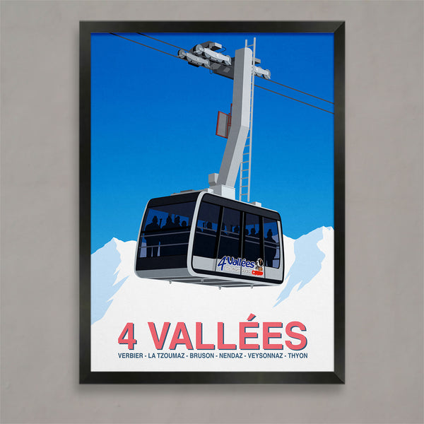 4 Vallees Ski Poster