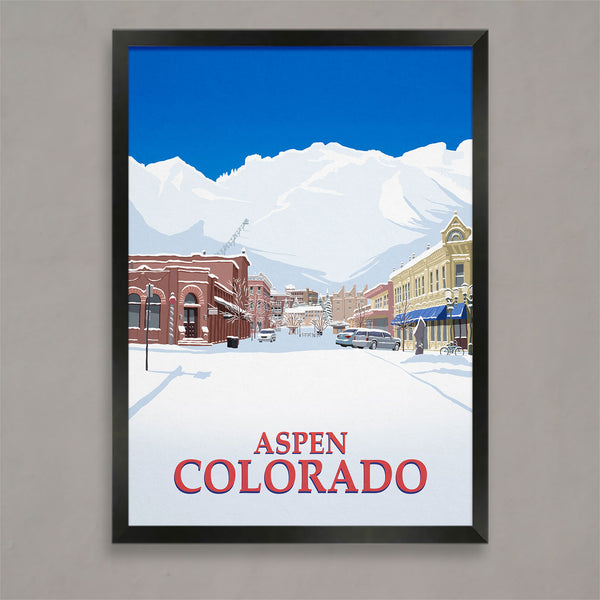 Aspen ski town poster