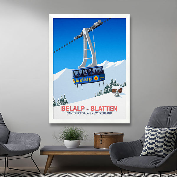 Affiche ski Belalp Blatten