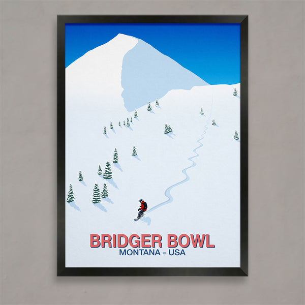 Affiche de planche à neige Bridger Bowl