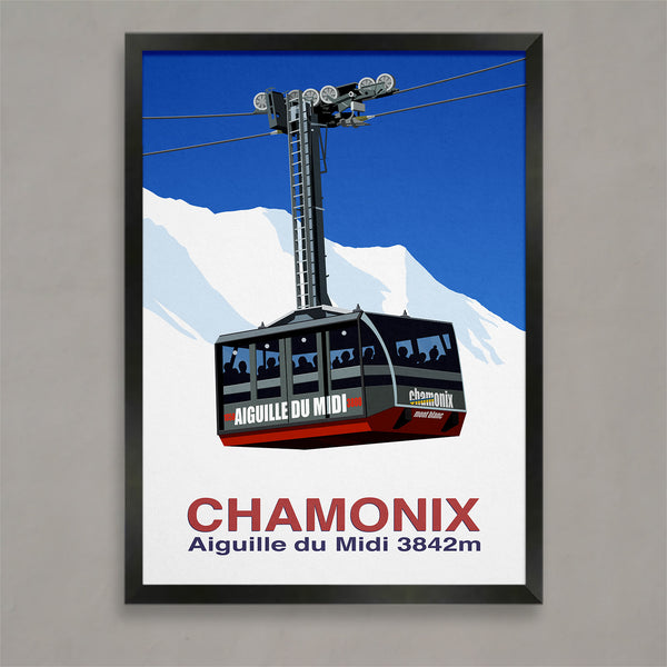 Chamonix cable car poster