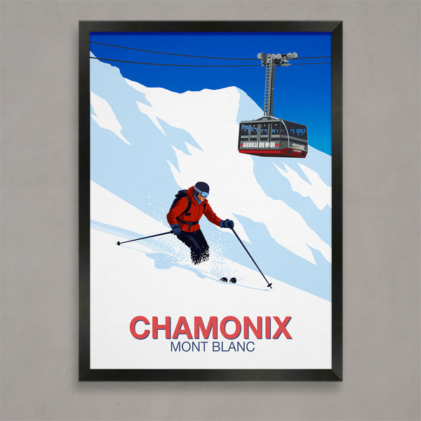 Chamonix skier poster