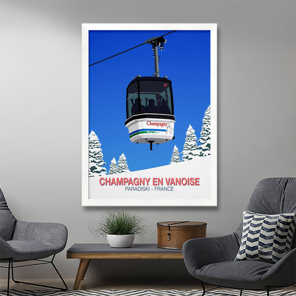 Affiche ski Champagny en Vanoise