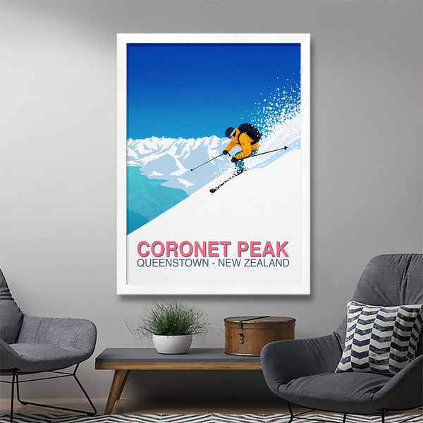Affiche de ski Coronet Peak