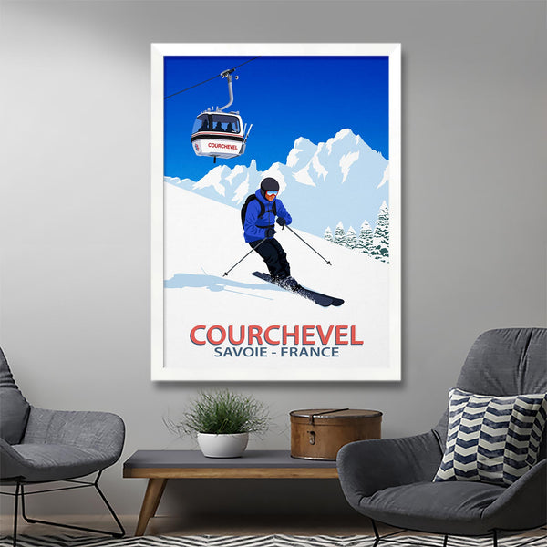 Affiche skieur Courchevel