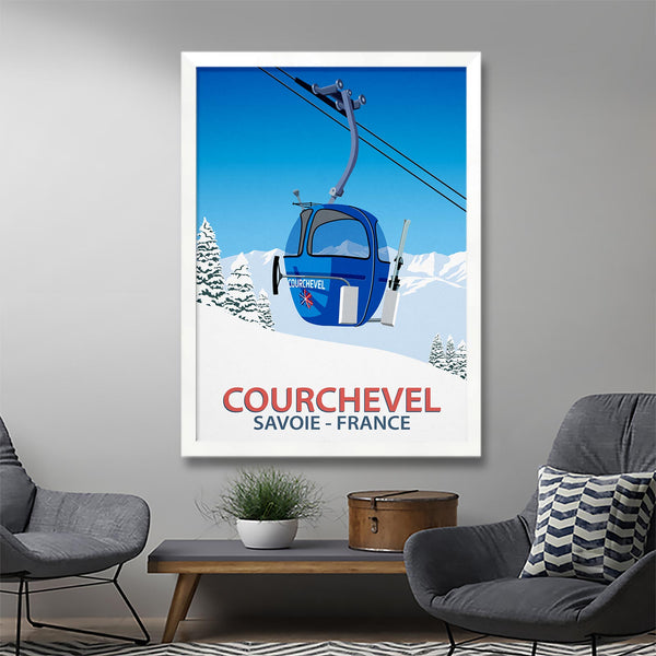 Courchevel vintage gondola poster