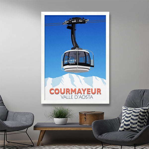 Affiche ski Courmayeur