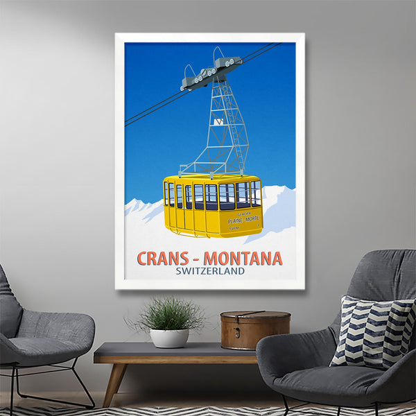 Affiche ski Crans Montana
