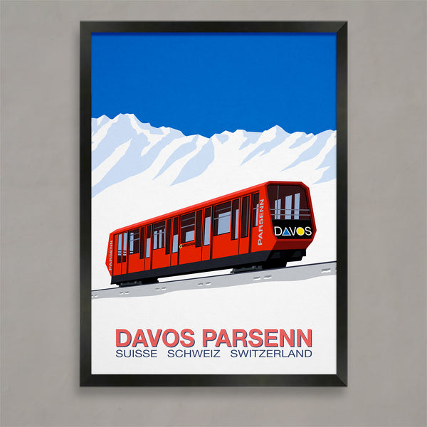 Affiche du train de ski de Davos Parsenn