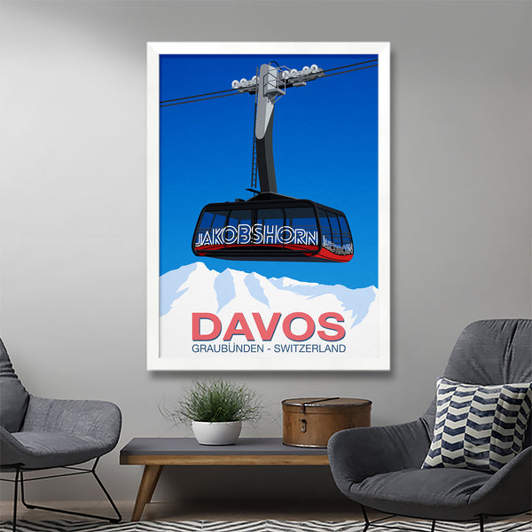 Davos cable car poster