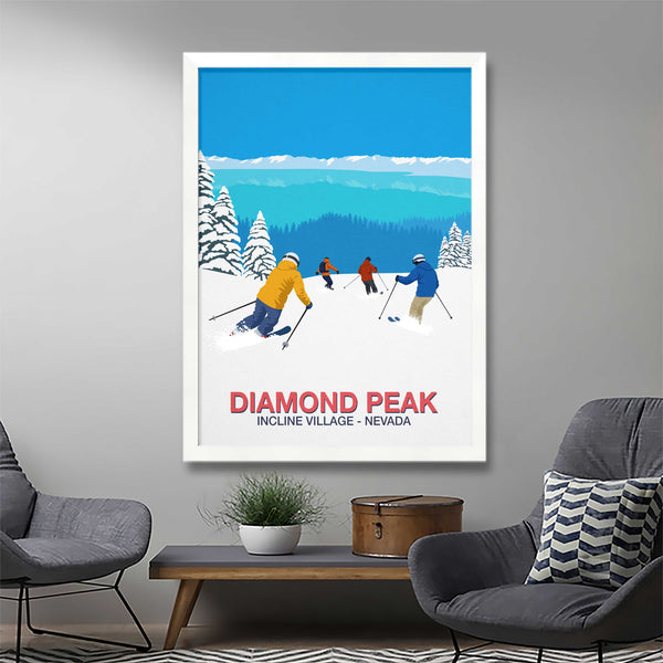 Diamond Peak ski resort poster