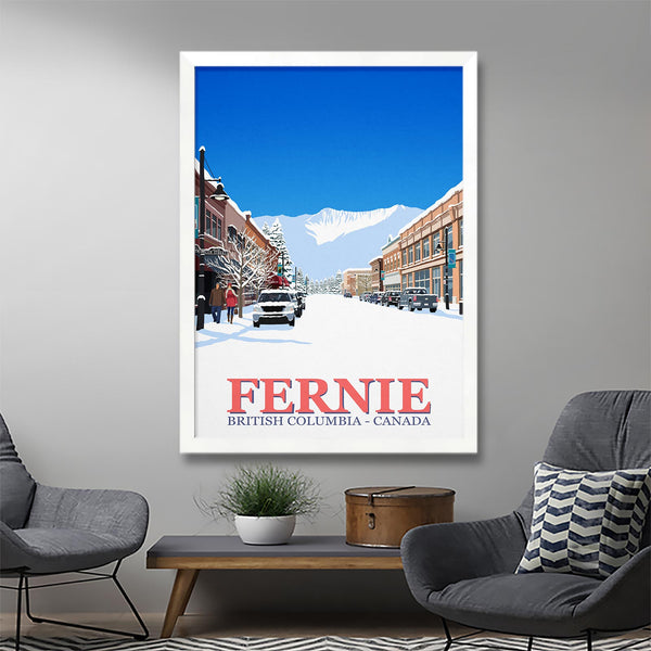 Affiche de la ville de ski de Fernie