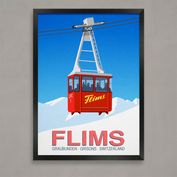 Flims vintage ski poster