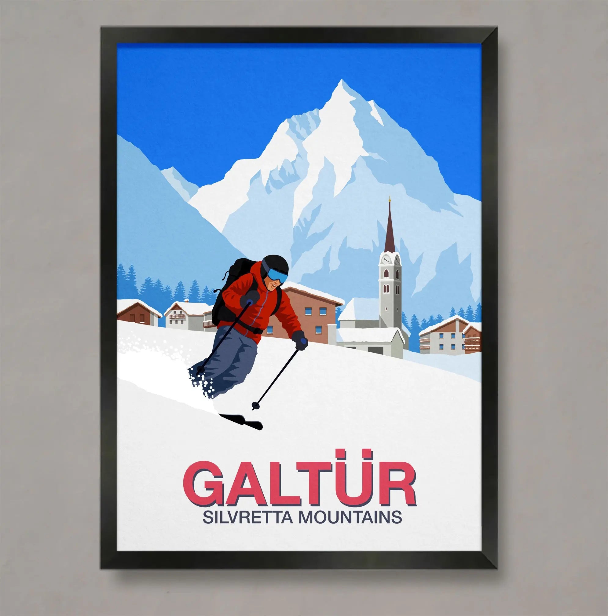 Galtur ski poster - Ski Poster & Art Prints - Shop Online | Steve Ash ...