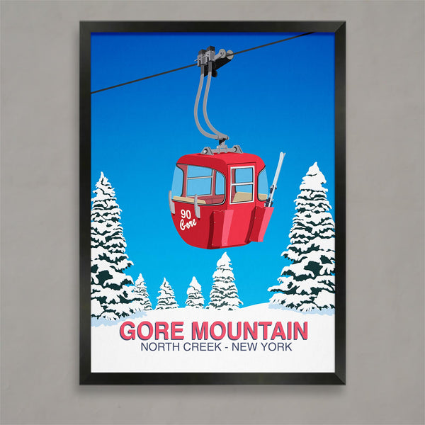 Gore Mountain vintage gondola poster