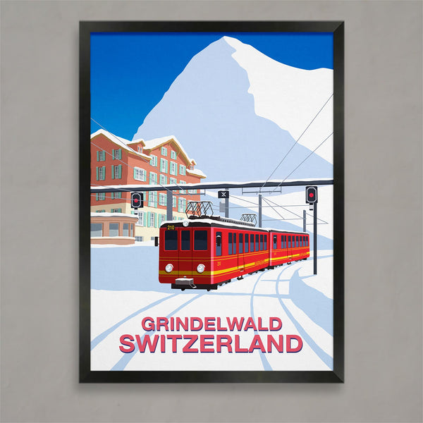 Grindelwald ski train poster