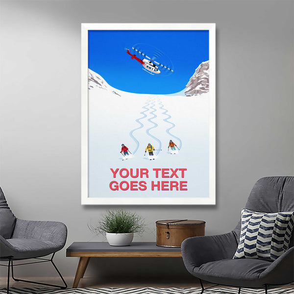 Personalised Heli Skiing Print