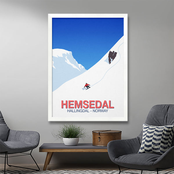 Affiche de snowboard Hemsedal