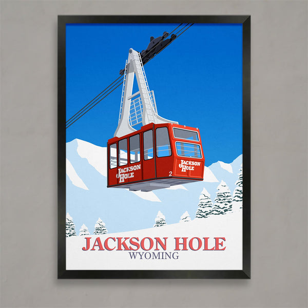 Affiche vintage du téléphérique de Jackson Hole