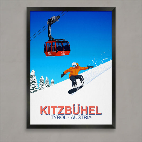 Kitzbuhel snowboarder poster