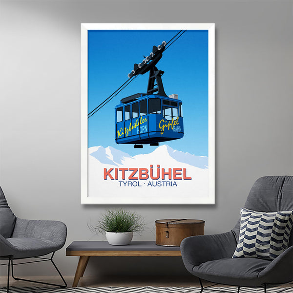 Kitzbuhel vintage style ski poster