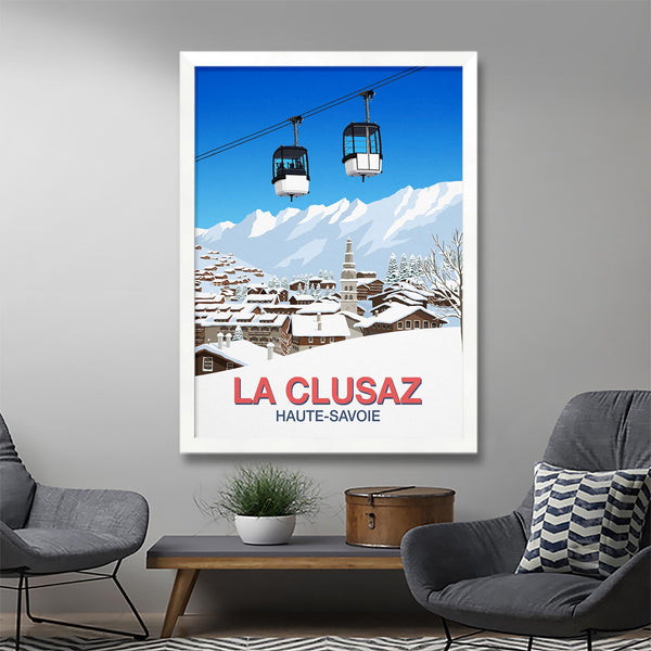 La Clusaz ski resort poster