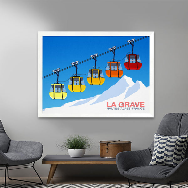 La Grave ski poster ( Landscape format )