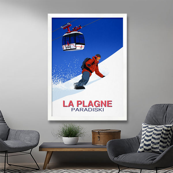 La Plagne snowboard poster
