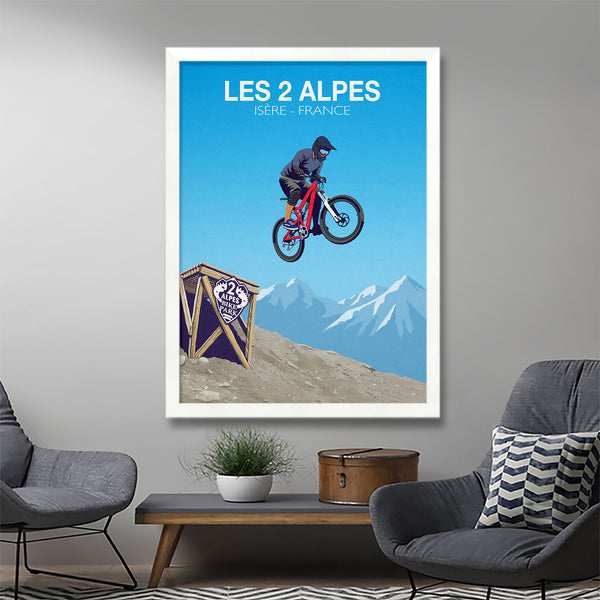Les 2 Alpes Mountain Bike Poster