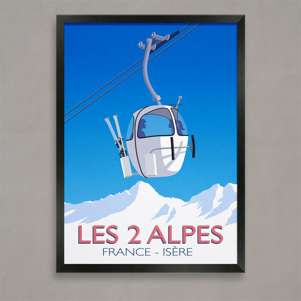 Les Deux Alpes ski poster