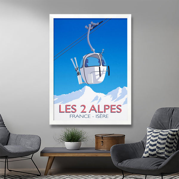 Affiche ski Les Deux Alpes