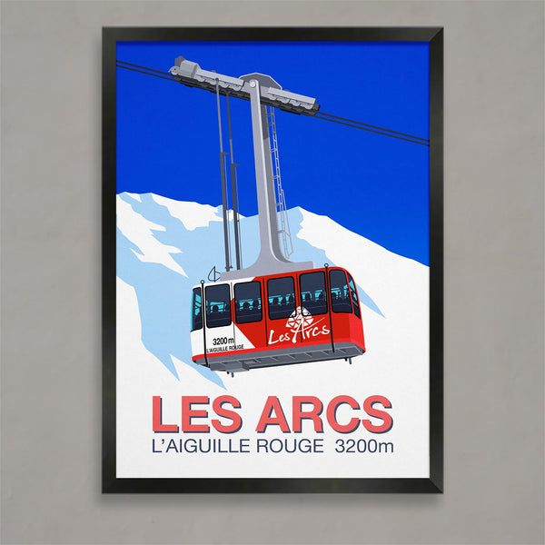 Les Arcs L'Aiguille Rouge cable car poster