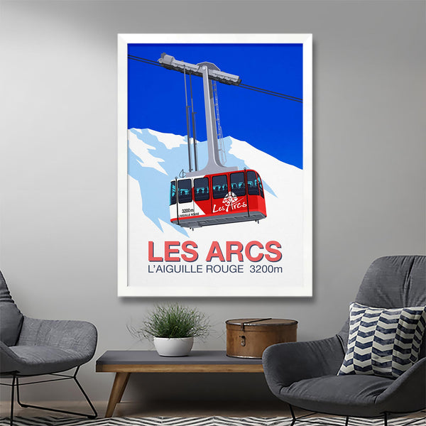 Affiche Téléphérique Les Arcs L'Aiguille Rouge