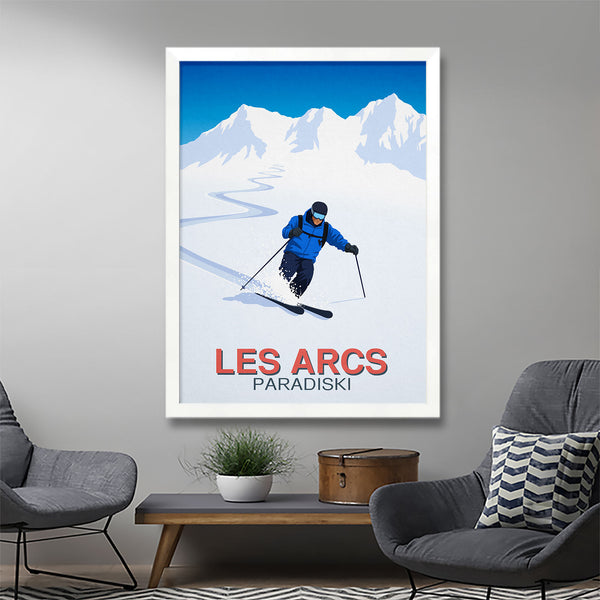 Les Arcs skier poster